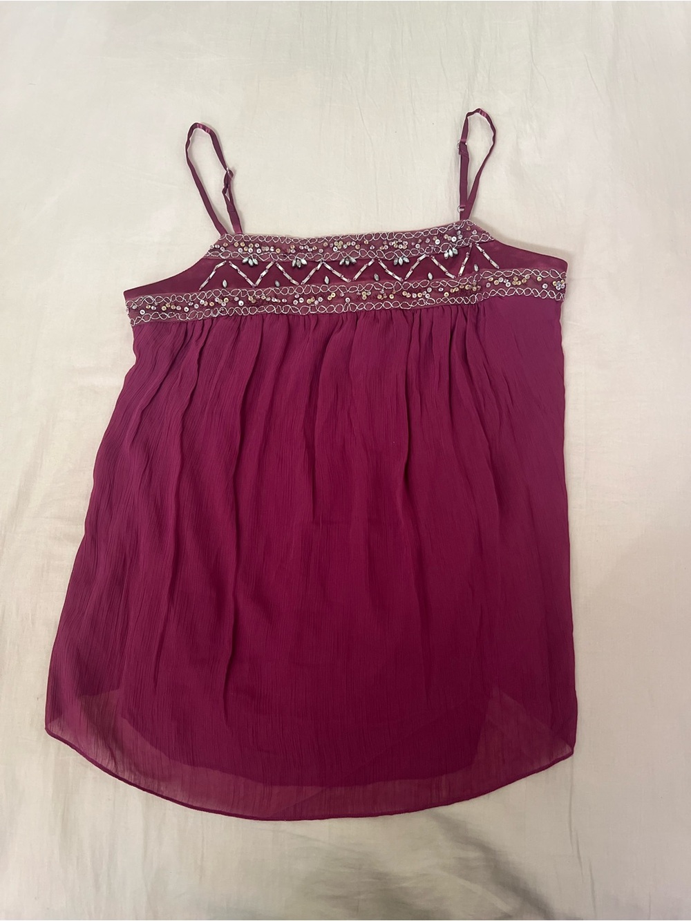 Y2K Beaded Fairy Plum Spaghetti Strap Camisole